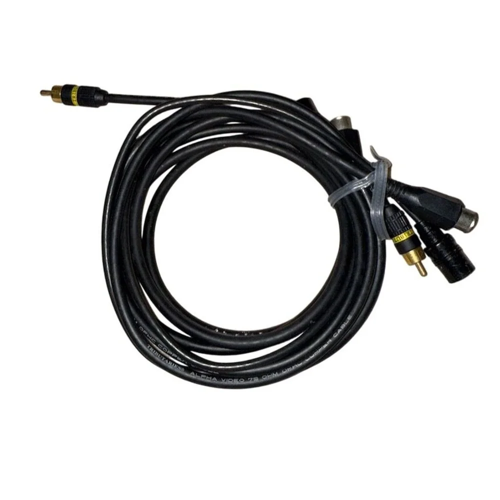 Tributaries Alpha Video RCA Cable 75 Ohm Black‎ Durable Construction
